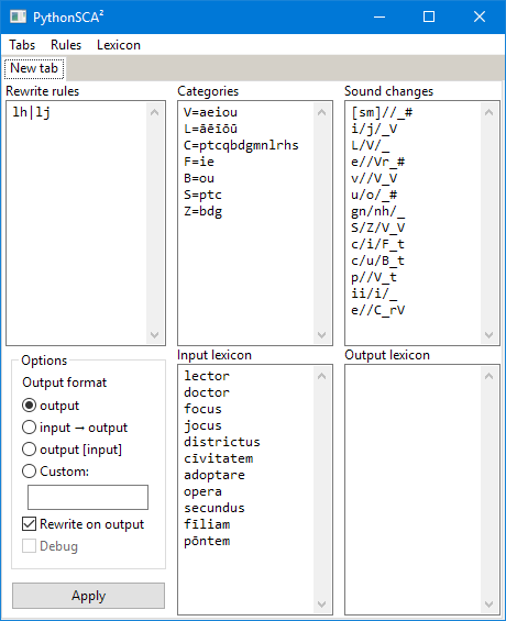 The compact (two rows) view of PythonSCA, useful for windowed mode.