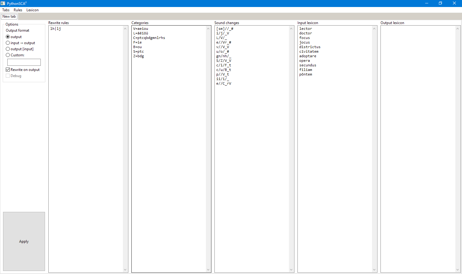 The expanded (side by side) view of PythonSCA, useful for fullscreen.